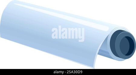 Vektorillustration einer einfachen weißen Papierrolle, isoliert auf weißem Hintergrund. Leeres Papierrollenpapier isoliert auf weiß Stock Vektor