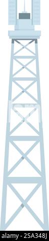 Vektor-Illustration eines schlanken, modernen Mobiltelefonturms, isoliert auf weißem Hintergrund. Moderner Mobilfunkturm isoliert auf weiß Stock Vektor