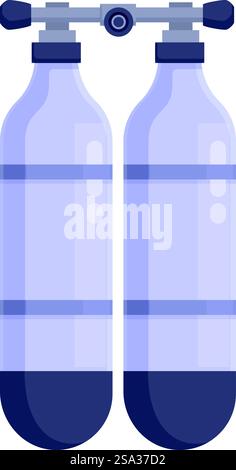 Flaches Design mit zwei verbundenen Tauchbecken zum Tauchen, isoliert auf weißem Hintergrund. Vektorillustration von zwei Tauchbecken Stock Vektor