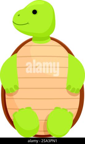 Entzückende und verspielte Zeichentrickschildkröte Illustration mit einem lächelnden und freundlichen Charakter, perfekt für Kinder- und Vorschulkinder sowie Design-Projekte mit Wildlife-Themen. Entzückende Vektor-Illustration einer lächelnden Zeichentrickschildkröte auf einem weißen Hintergrund Stock Vektor