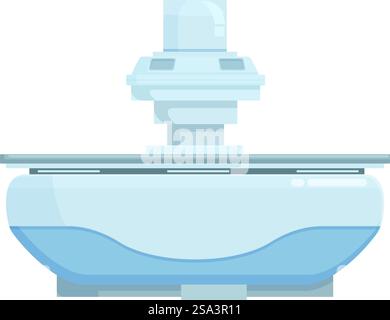 Zeitgenössische und stilvolle Vektorillustration eines modernen Badezimmerwaschbecken mit Wasserhahn und Wasserhahn, perfekt für Innenarchitektur, Wohnungsverbesserung und Renovierungsprojekte. Vektor-Illustration eines zeitgenössischen, schlanken Badezimmerwaschbecken Design mit Wasserhahn Stock Vektor