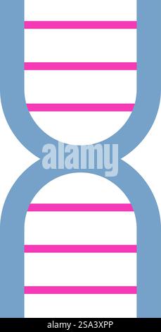 Vereinfachte Darstellung eines dna-Strangs in modernem, flachem Design. dna-Strang-Symbol mit flachem Design Stock Vektor