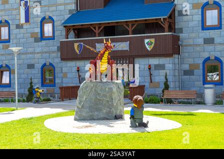 Billund / Dänemark - 06.09.2019: Legoland Castle Hotel, Billund, Dänemark. Illustrativer Leitartikel. Stockfoto