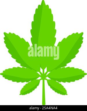 Grüne Marihuana-Cannabisblätter mit sieben Blättern, die nach oben wachsen Stock Vektor