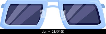 Blaue, modische Sonnenbrille mit uv-Schutz für einen sonnigen Tag im Freien. Blaue, modische Sonnenbrille schützt vor der Sonne, während Sie sich im Urlaub entspannen Stock Vektor