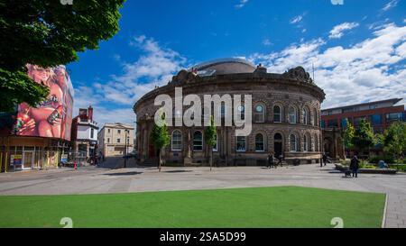 Außenansicht der Leeds Corn Exchange im Stadtzentrum von Leeds, West Yorkshire, England, Großbritannien Stockfoto