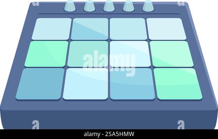 Professionelles digitales Launchpad zum Komponieren von Musik, Spielen von Musikinstrumenten und Erstellen elektronischer Musik. Professionelles digitales Launchpad für Musikkomponierung Stock Vektor