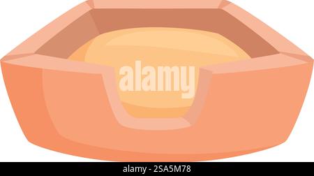 Gemütliches Haustierbett mit weichem Kissen, das eine Katze oder einen Hund zum Nickerchen einlädt. Leeres Hundebett wartet auf schlafenden Welpen Stock Vektor