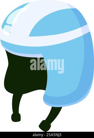 Blauer Helm für Sicherheit und Schutz bei verschiedenen Aktivitäten. Blauer Helm schützt den Kopf mit Blick auf Sicherheit Stock Vektor