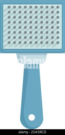 Blaue Haustierbürste zur Pflege Ihrer Katze oder Ihres Hundes. Blaue Haustierbürste für Katzen- und Hundepflege Stock Vektor