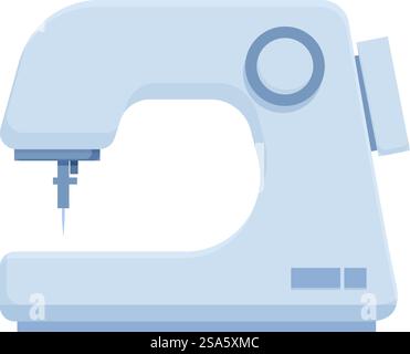 Moderne Nähmaschine steht auf dem Tisch und wartet darauf, dass die Schneiderin neue Kleidung macht. Moderne Nähmaschine, die auf dem Tisch steht und auf Schneiderin wartet Stock Vektor
