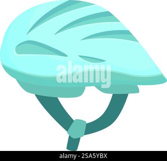 Blauer Fahrradhelm für Sicherheit und Schutz für Radfahrer während der Fahrt. Blauer Fahrradhelm zum Schutz des Radfahrerkopfes während der Fahrt Stock Vektor