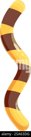 Langer Zuckerrohr mit gelben und braunen Streifen, die eine S-Form bilden, traditionelle weihnachtsbonbons. Langer Zuckerrohr mit gelben und braunen Streifen, die eine S-Form bilden Stock Vektor