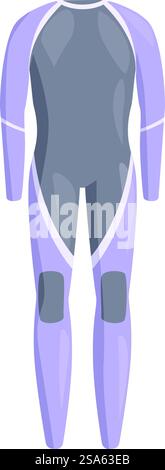 Professioneller Taucheranzug mit verstärkten Knien, entwickelt, um Taucher bei Tiefseeerkundungen sicher und bequem zu halten. Professioneller Tauchanzug schützt den Körper während der Erkundung der Unterwasserwelt Stock Vektor