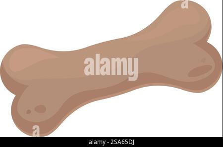 Der große Zeichentrickknochen liegt waagerecht auf weißem Hintergrund. Großer Hundeknochen, horizontal isoliert auf weißem Hintergrund Stock Vektor