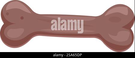 Cartoon Big Dog Bone liegt mit niemandem herum auf weißem Hintergrund, perfekt für Tiernahrung oder tierärztliche Illustration. Großer Hundeknochen, der mit niemandem auf weißem Hintergrund herumliegt Stock Vektor