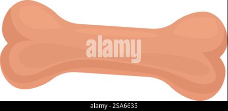 Einfache Illustration eines hellbraunen Hundeknochens, der horizontal auf weißem Hintergrund liegt. Hundeknochen horizontal isoliert auf weißem Hintergrund Stock Vektor