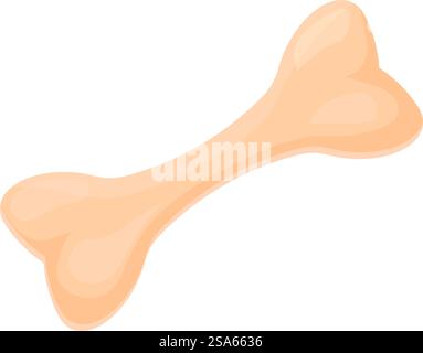 Große Zeichentrickknochen perfekt für Konzepte in Bezug auf Hunde, Haustiere oder Hundefutter. Großer Hundeknochen zum Kauen, isoliert auf weißem Hintergrund Stock Vektor