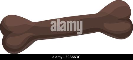 Einfacher brauner Zeichentrickknochen, horizontal isoliert auf weißem Hintergrund. Brauner Hundeknochen horizontal isoliert auf weißem Hintergrund Stock Vektor