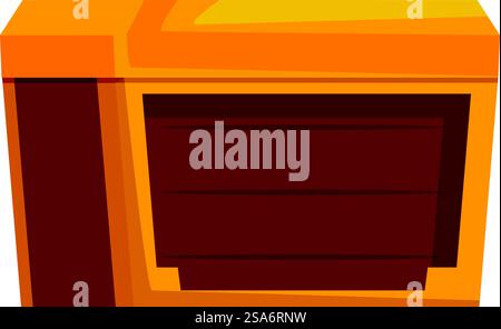 Geschlossene Schatzkiste aus Holz mit goldenem Rahmen für das Design der Benutzeroberfläche in Videospielen Stock Vektor