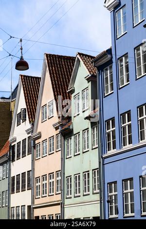 Bunte alte Häuser in Kopenhagen Dänemark Stockfoto