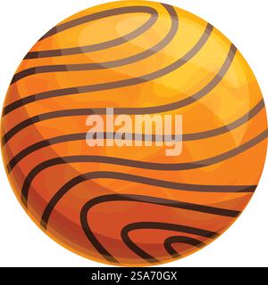 Cartoon jupiter Planet rotiert im Sonnensystem. Großer jupiter Planet rotiert im Sonnensystem Stock Vektor