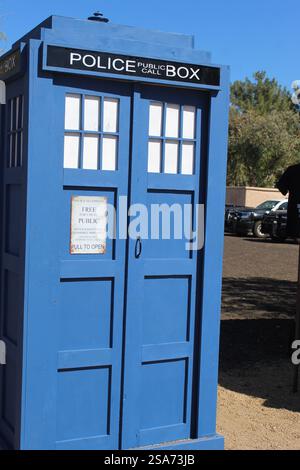 Polizeibox beim Arizona Renaissance Festival Stockfoto