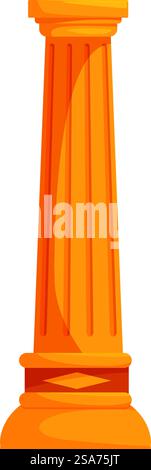 Goldene kannelierte Säule, die hoch steht und Stärke und Halt repräsentiert. Diese robuste goldene Säule verkörpert Widerstandsfähigkeit und Stabilität Stock Vektor