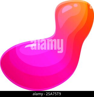 Der bunte Schleimfleck tropft herunter und schafft eine abstrakte Form. Farbenfroher Schleimfleck tropft nach unten und schafft abstrakte Formen Stock Vektor