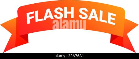 Orangefarbenes Bannerband mit Flash-Verkauf und Farbverlauf, perfekt für die Kundengewinnung. Orangefarbenes Bannerband mit Flash-Verkauf mit Farbverlauf Stock Vektor