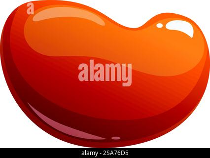 Köstlich aussehende Karamellbonbons mit glänzender Oberfläche schmelzen unter der heißen Sommersonne. Süße Karamellbonbons schmelzen langsam unter der Sommersonne Stock Vektor