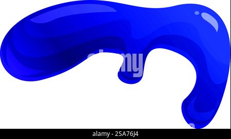Dicker, blauer Schleim tropft nach unten und schafft eine verspielte und knackige Textur. Blauer Schleim tropft herunter, dickflüssige Spritzer, dickflüssige Substanz Stock Vektor