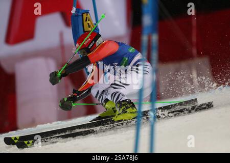 Schladming, Österreich. Januar 2025. SCHLADMING, ÖSTERREICH - 28. JANUAR: Fabian Gratz aus Deutschland beim zweiten Lauf des Audi FIS Alpine Ski World Cup - Herren Giant Slalom am 28. Januar 2025 in Schladming, Österreich.250128 SEPA 07 217 - 20250128 PD11807 Credit: APA-PictureDesk/Alamy Live News Stockfoto
