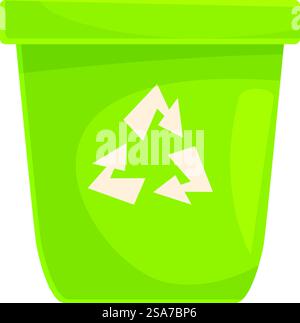 Green recycling bin is showing the universal symbol for recycling, encouraging people to dispose of waste responsibly. Green recycling bin promoting environmental awareness Stock Vektor
