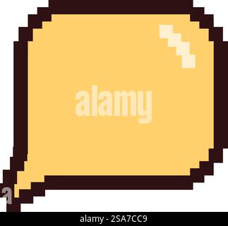 Die Sprechblase für Retro-Pixel-Art zeigt ein leeres Dialogfeld an. Pixelbild-Sprechblase mit leerem Dialogfeld Stock Vektor