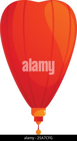 Rote herzförmige Papierlaterne, die mit einem goldfarbenen Brenner und einer roten Quaste hängt. Rote, herzförmige Papierlaterne, die zum chinesischen Neujahrsfest aufgehängt wird Stock Vektor