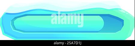 Blauer Eisknopf in Cartoon mit Schnee auf der Oberseite für das Design der spieloberfläche. Blauer Eisknopf mit Schnee auf der Oberseite für das Spiel-ui Stock Vektor