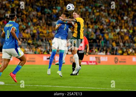 Brisbane, Australien. Dezember 2024. Sharni Freier wurde während der Matildas gegen Brasilien an der Gold Coast in Aktion gesehen. Brasilien 2 besiegte Australien 1. (Foto: Richard Haines/SOPA Images/SIPA USA) Credit: SIPA USA/Alamy Live News Stockfoto