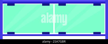 Der Glaszaun gewährleistet die Sicherheit auf Treppen und verhindert ein Herunterfallen. Glaspaneelzaun mit Metallgeländer zum Schutz vor herabfallenden Treppen Stock Vektor