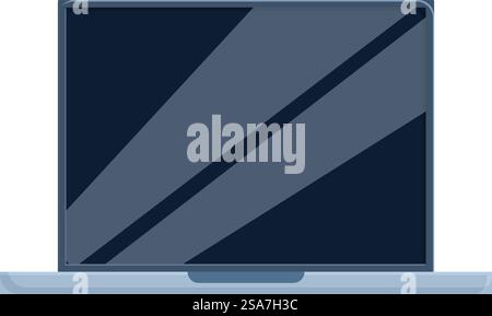Das schlanke Notebook zeigt einen leeren Bildschirm und eignet sich perfekt zur Präsentation Ihrer Website oder Ihres Designs. Moderner Laptop mit leerem Bildschirm auf weißem Schreibtisch Stock Vektor
