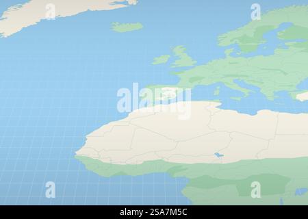 Gibraltar auf einer detaillierten Karte hervorgehoben, geografische Lage von Gibraltar. Vektorzuordnung. Stock Vektor