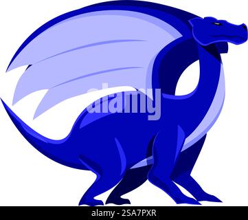 Majestätischer lila Drache, stolz mit ausgebreiteten Flügeln. Majestätischer lila Drache, der stolz seine Flügel spreizt Stock Vektor