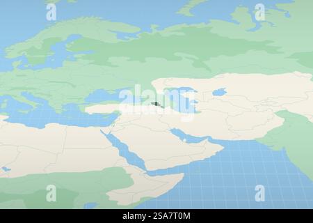 Armenien auf einer detaillierten Karte hervorgehoben, geografische Lage Armeniens. Vektorzuordnung. Stock Vektor