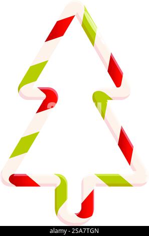 Weihnachtsbaum aus Zuckerrohr als abstraktes Symbol für weihnachten. Weihnachtsbaum aus Zuckerrohr, das abstrakte Weihnachtssymbol bildet Stock Vektor