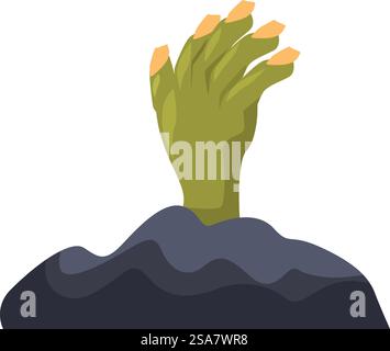 Grüne Zombiehand, die aus dem Boden reicht Stock Vektor