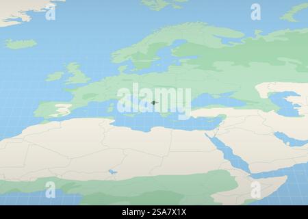 Albanien auf einer detaillierten Karte hervorgehoben, geografische Lage Albaniens. Vektorzuordnung. Stock Vektor