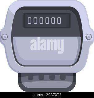 Das elektrische Messgerät zeigt Daten zum Energieverbrauch an. Elektrisches Messgerät, das Daten zum Energieverbrauch anzeigt Stock Vektor