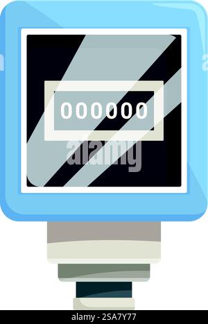 Das elektrische Messgerät zeigt die Energieverbrauchsdaten auf dem Display an. Elektrisches Messgerät, das Daten zum Energieverbrauch anzeigt Stock Vektor