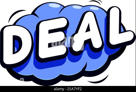 Auffälliges, auffälliges Wortdesign im Comic-Stil, perfekt für besondere Angebote und Aktionen. Ein Comic-Wort, das Schnäppchen und Verkäufe veranschaulicht Stock Vektor