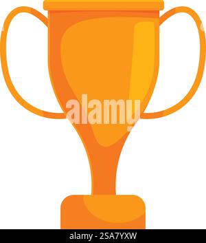 Die klassische goldene Trophäe steht für Erfolg und den Nervenkitzel, die Konkurrenz zu übertreffen. Goldene Trophäe zur Feier von Sieg und Erfolg im Wettbewerb Stock Vektor